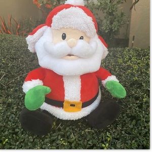 Sound and Light 10"  Santa Claus Plush Sitting Hunter style Hat ANIMATRO…